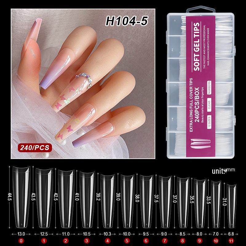 XXXL Denim Water Pipe Nail Art Set - 240 Transparent Ballet Nail Stickers