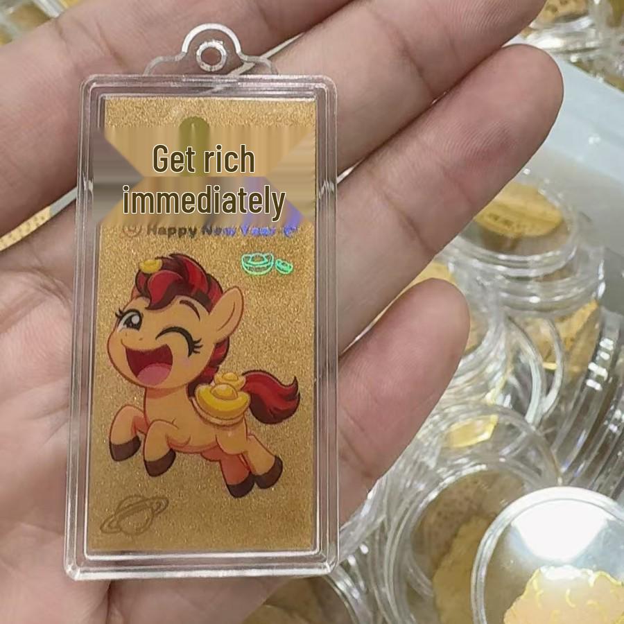 Shuibei 999 Gold Horse Mobile Phone Back Sticker - Year of the Horse Design