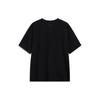 Li-Ning Loose Short Sleeve Round Neck T-shirt with Logo Print and Drop Shoulder Unisex Tops Black AHST787-4