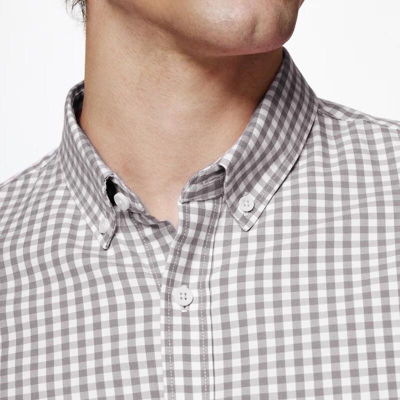 Zhuangji Men's Plaid Long Sleeve Shirt