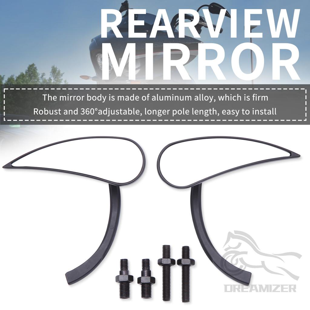 2PCS černá motocyklová zadní zpětná zrcátka pro motocykl Harley Cruiser Bobber Chopper Dyna Softail