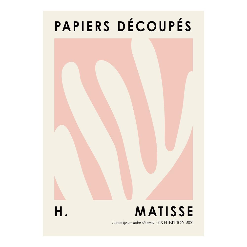 Bohemian Abstract Matisse Beige White Line Wall Art Poster Minimalist Canvas Paintings Print Picture for Living Room Interior Home