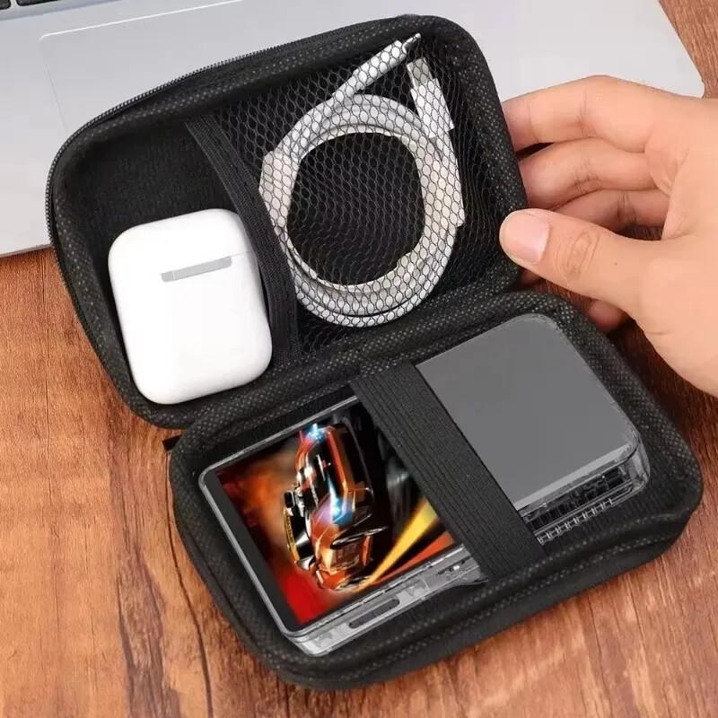 Custodia+Vetro 4 IN 1 per Console di Gioco R36S Borsa da Viaggio per Trasporto e Conservazione e Pellicole Protettive in Vetro Temperato per Accessori R36S