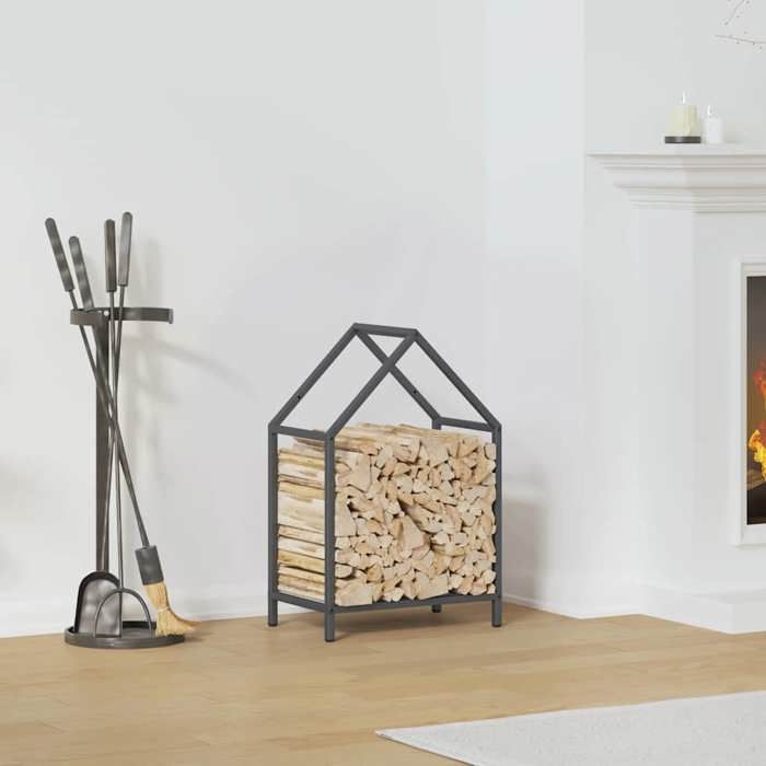 VidaXL Firewood Rack Anthracite 40x25x60 Cm, Fireplace Log Holder, Log Holder, Log Rack 864293