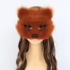 Plush Animal Cats Face Mask Furry Animal Half Face Mask for Men Women Masquerade Halloween Cosplay Costume Accessory