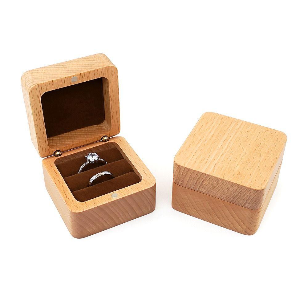 Exquisite Earrings Display Tray Retro Ring Earring Holder Simple Wood Rings Box  Home