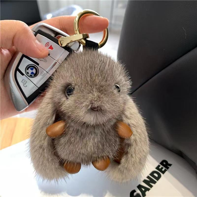 Mink plush bunny plush pendant, keychain bag pendant, doll doll pendant, car key
