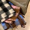 Scarf Autumn and Winter Women's Senior New Black and White Plaid Korean Couple Warm Student Thickened Scarf Men