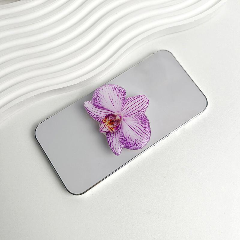 Orchid Flower Shaped Phone Support Ring Expandable Phone Holder Desktop Cell Phone Grip Lazy Bracket