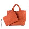 New 2022 Large Capacity PU Woven Tote Bag - Trendy Cross-Border Business & Casual Mother-Child Handbag