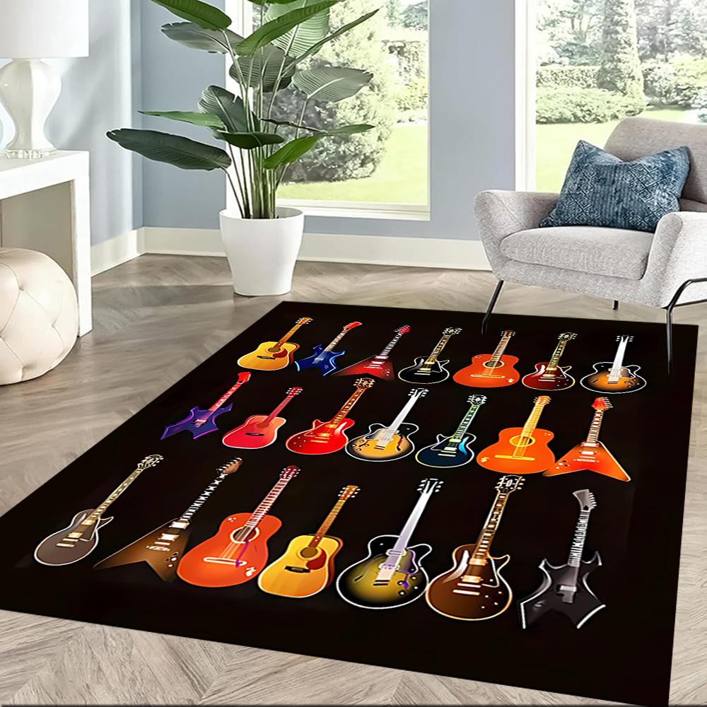 Fantasy Guitar Artwork Floor Mats for Living Room, Bedroom and Room Decoration Are Suitable for Gifts.