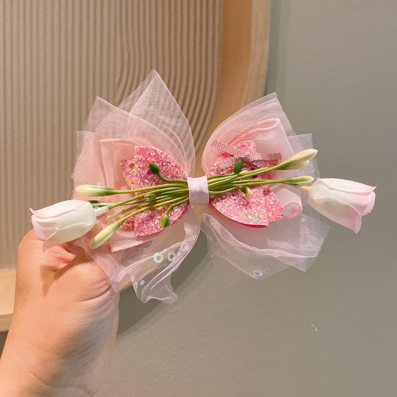 Lily Large Bow Flower Hair Clip for Girls – Ancient Style Accessory