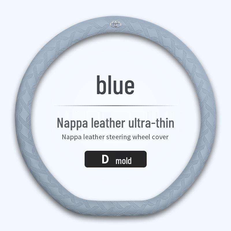 Toyota Nappa Leather Texture Steering Wheel Cover, 3D Non-slip, Sweat-absorbent, Wear-resistant, Ultra-thin Design.