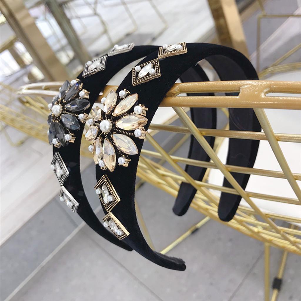 Buy STOCK HH Women's Crystal Headband Wide Fabric Hairband Head Wrap