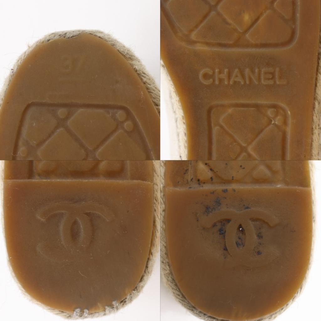 CHANEL Espadrille Slip-on B G29762 COCO Mark White lambskin Women Used