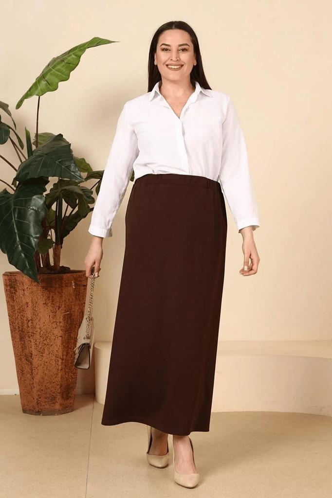 Women's Style Big Size Skirt Large Size Ottoman Steel Pencil Skirt Winter Knitted Fabric