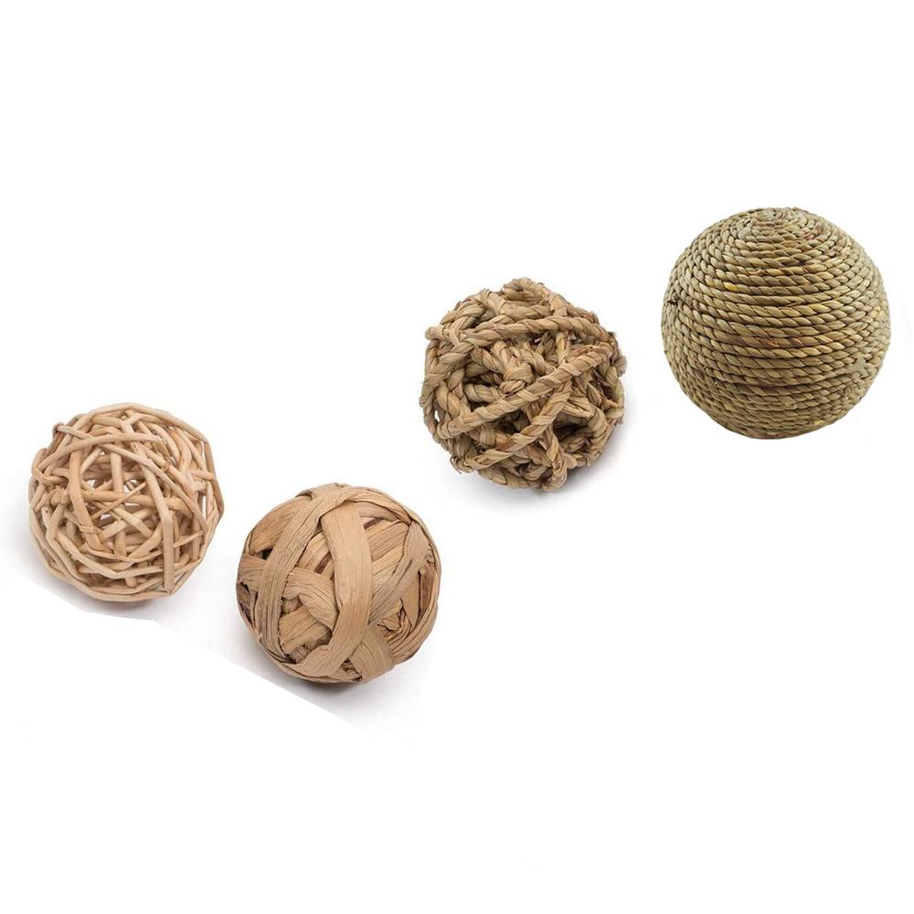 

Guinea Pigs Hamsters Biting Bunny Supplies Pet Balls Teeth Cleaning Toy Chewing Ball Rabbit Toys 4pcs set