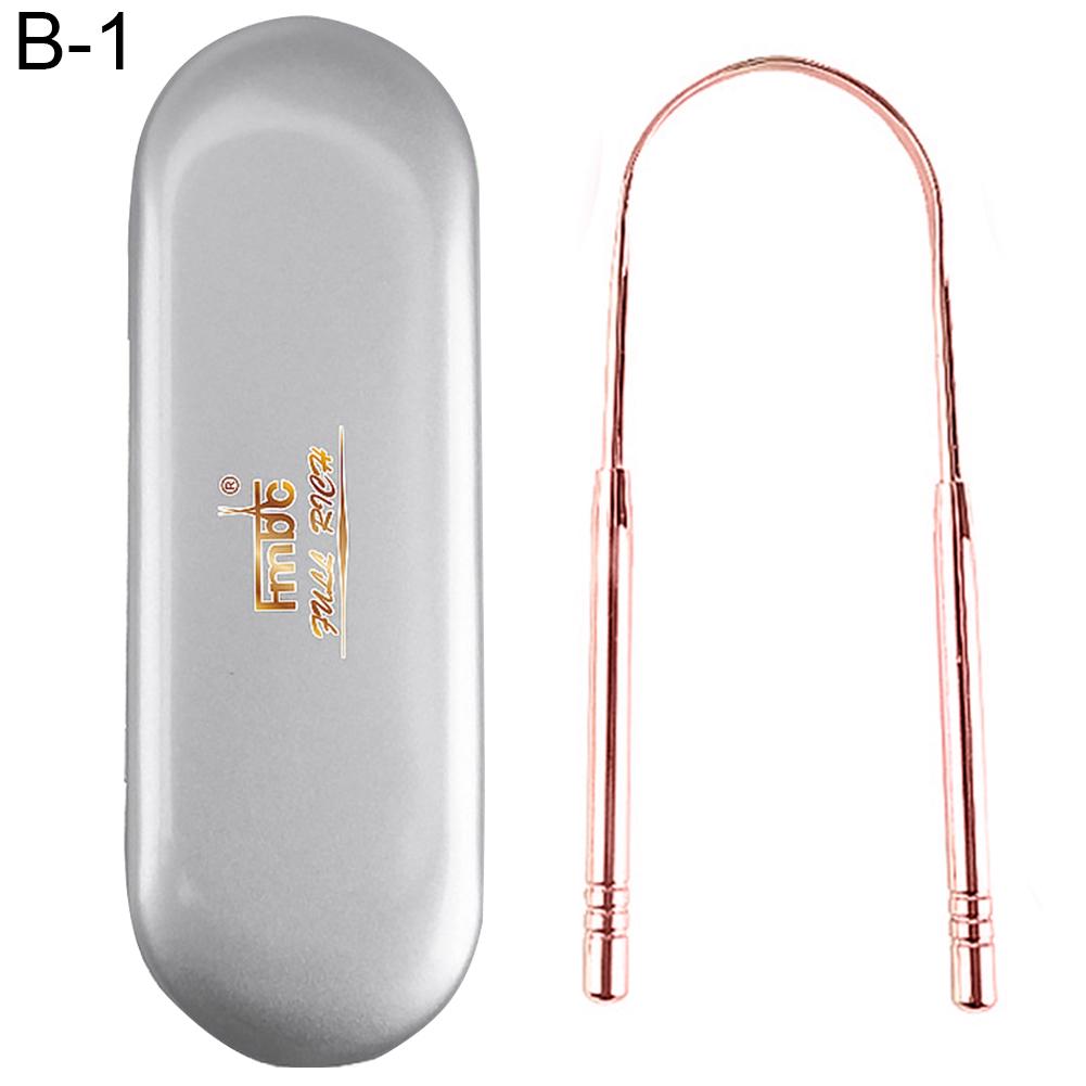 Čistič škrabek na jazyk z nerezové oceli Čistič čerstvého dechu Ústní hygiena s krabičkou