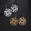 Stainless Steel Square of Svarog Earrings Slavic Symbol Virgin Lada Star Drop Earrings for Women Men Amulet Jewelry Gift