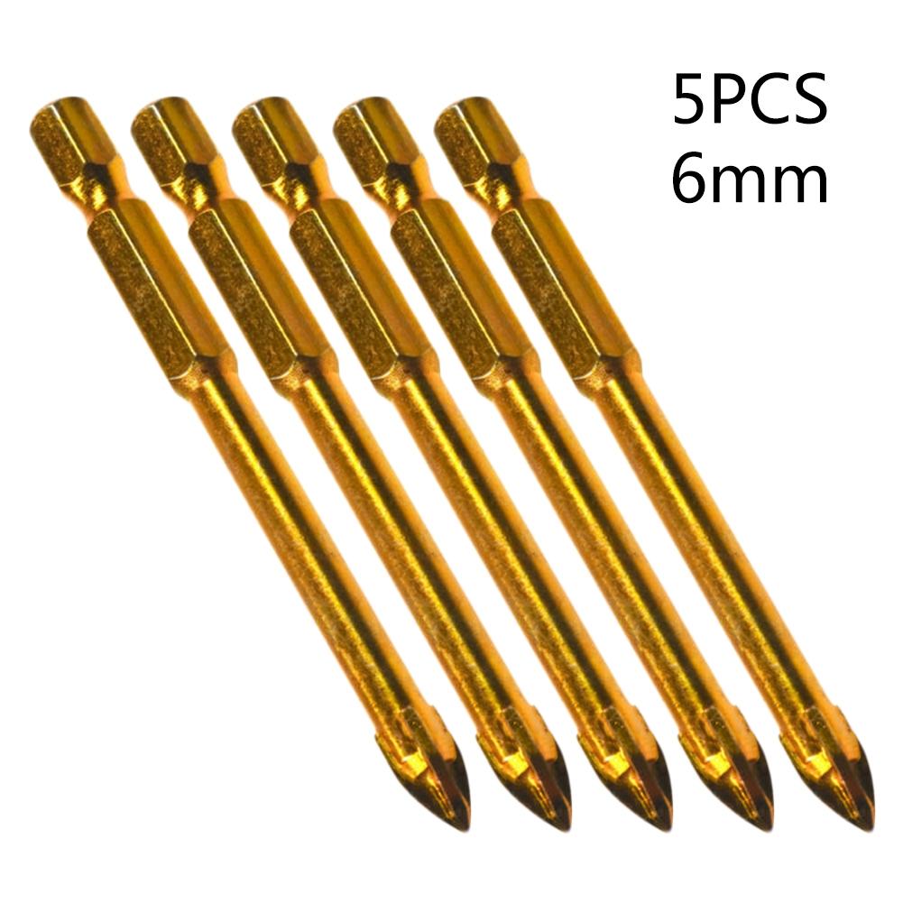 5pcs Drill Bits Glass Drill Titanium Ceramic Tile Marble