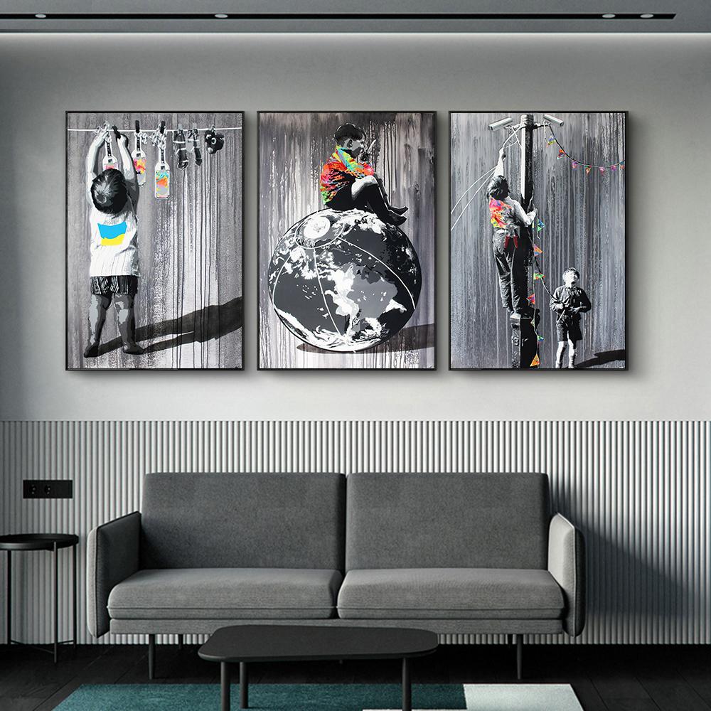 Banks Graffiti Art Canvas Painting Modern Street Pop Art On the Wall Cuadros Pictures for Living Room Home Decoration