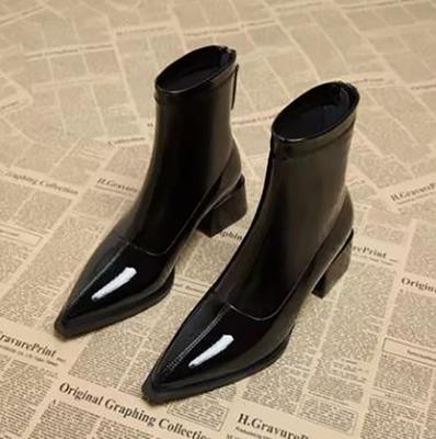 Damen Knöchelhohe Absätze Chelsea Boots Spitzschuhe Designer Pumps Winterschuhe Damen Motorradstiefel