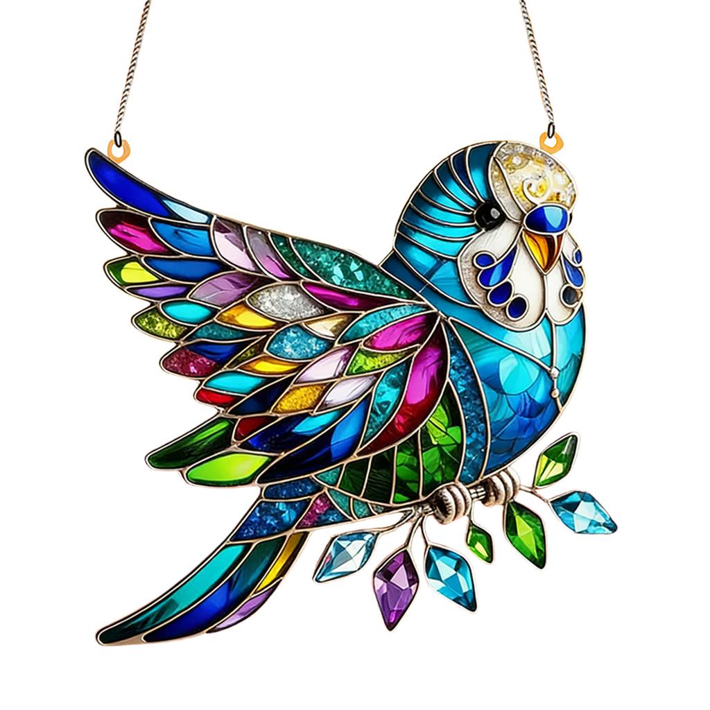 Crystal Sky Stained Art Ornament, Crystal Inspired Acrylic Bird Hanging Decoration, Diamond Art Bird Window Hanging, For Gardens Indoor Window