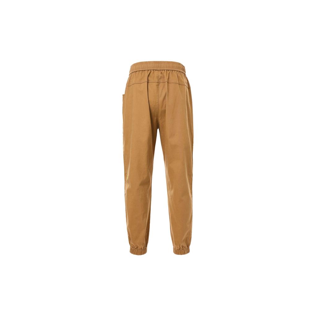 Anta Lifestyle Series Solid Color Loose Fit Cuffed Knit Sports Pants Men bottoms Hazelnut-Brown 152418514-1