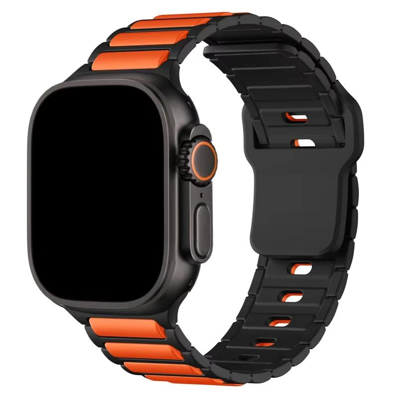 Silicone Strap for Apple Watch 10 Band 46mm 45mm 44mm 49mm 42mm 40mm 38 Correa Bracelet Iwatch Series 9 8 7 6 5 SE Ultra 2 Band