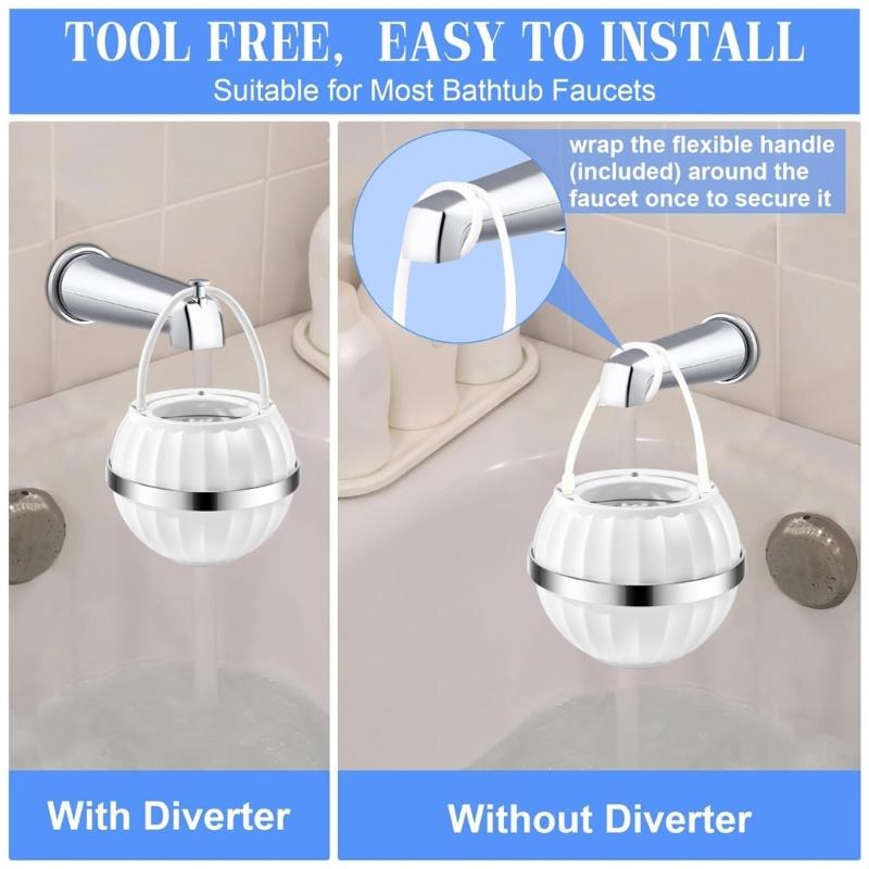 Portable Shower Tub Filter Plastic Bathtub Water Filter Efficient Hanging Tub Faucet Filter for Shower, Bathtub Faucet