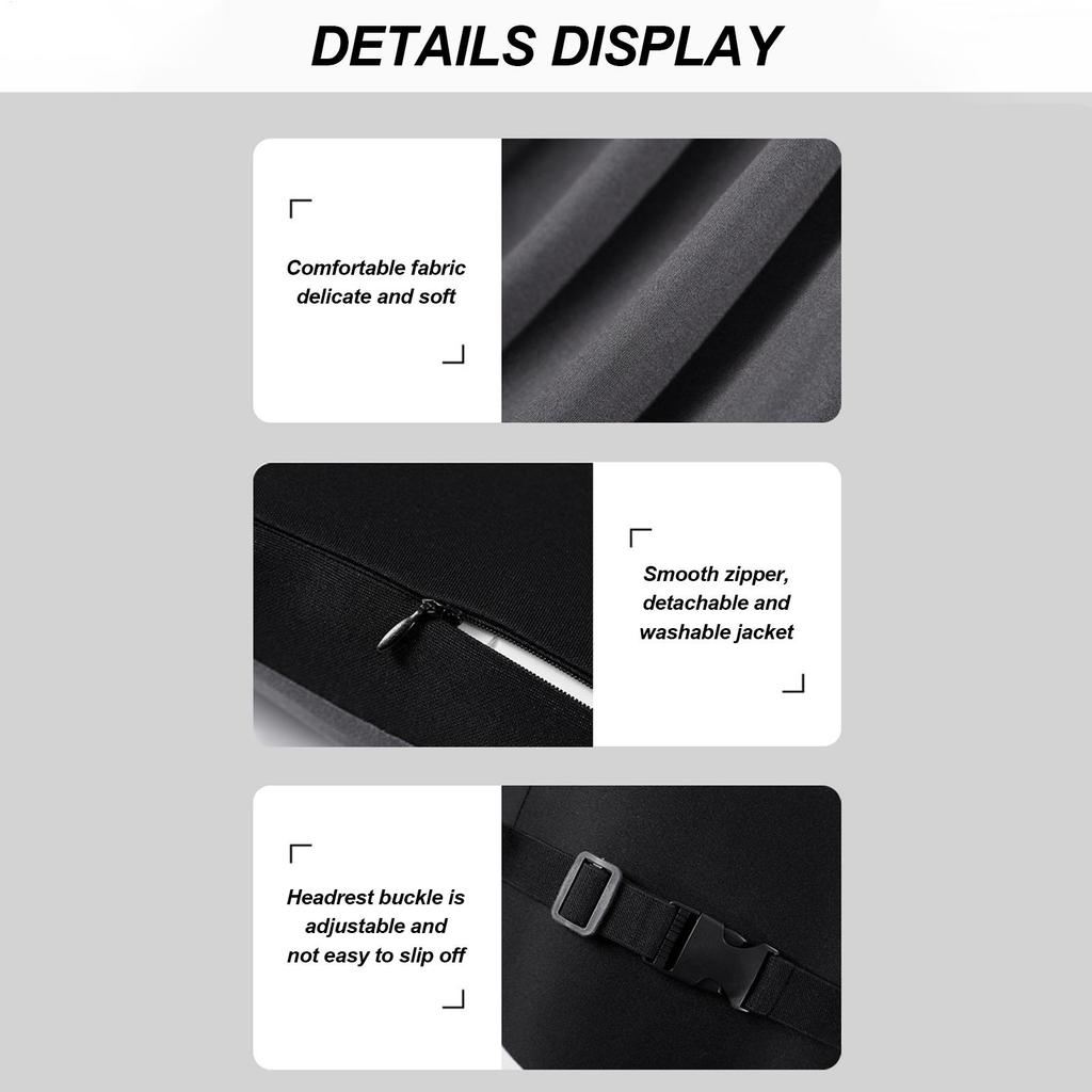 Car Headrest And Lumbar Pillow Vehicle Seat Accessories Vehicle Neck Support Pillow For Trucks Sedans SUVs RVs Drivers Urban