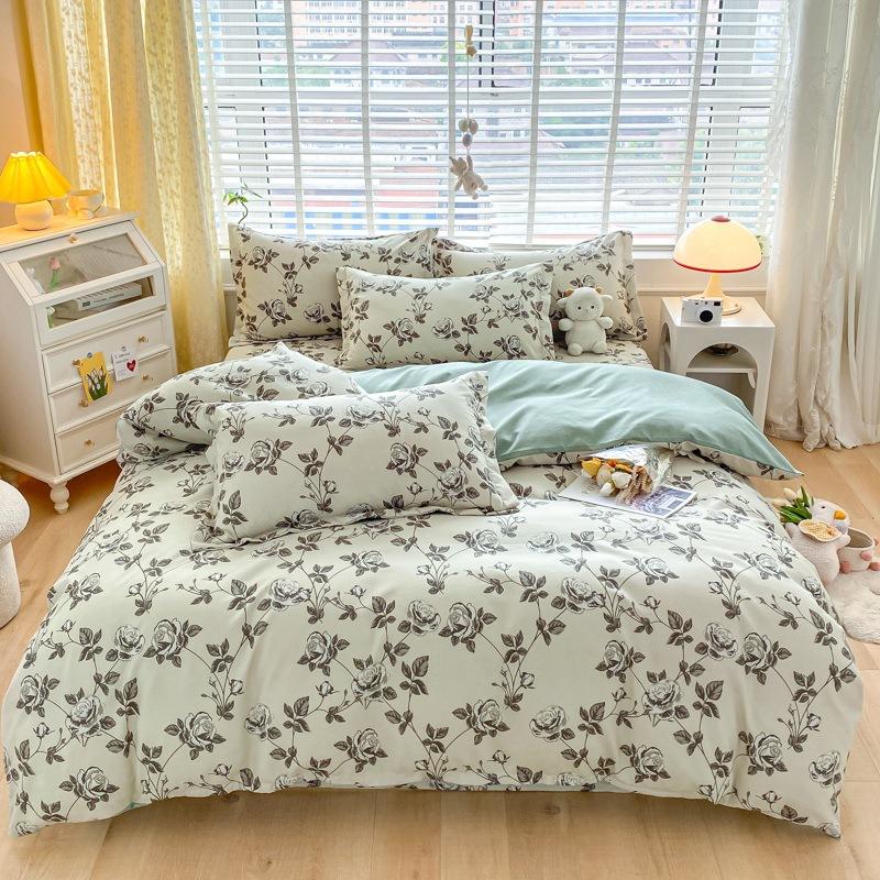 New Thickened and Ground Four-piece Set, Plant Yang Velvet Student Dormitory Three-piece Set, Bedding, Bed Sheet Quilt Cover