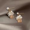 Micro-inlaid zircon personalized designer ice cream-plated 14K earrings, new earrings, jewelry wholesale