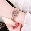 Women's Rhinestone Bracelet Watch Alloy Quartz Wristwatch with Densely Set Crystals, Scratch-resistant Mineral Glass Watch for Office Party Date