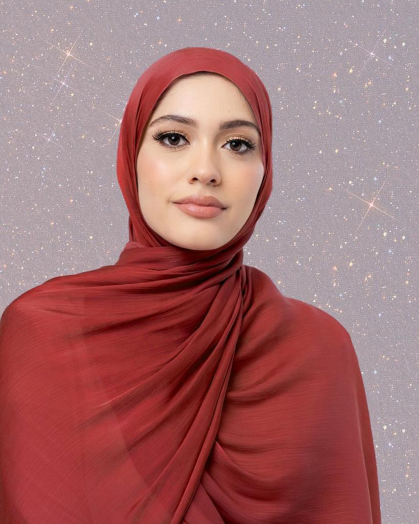 Premium Shiny Chiffon Hijab Malaysian Women Scarves Long Shawl Chiffon Crinkle Shawl Female Islamic Breathable Headscarf