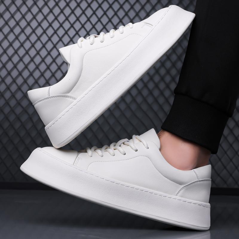 Fashion 2025 Genuine Leather Casual Sneakers Men “White Leather Sneakers Breathable Non-Slip with Cushioned Insole for Daily Wear
