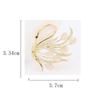 Luxury Opal Swan Brooch High-grade Women's Corsage Pin Design Sense Of Niche Clothing Accessories To Prevent Exposure