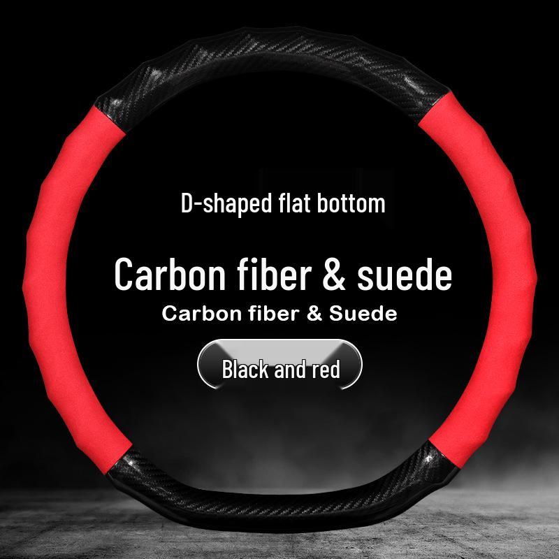 Hongqi H5 Suede Steering Wheel Cover for H9/HS5/HS7/H7/HS3/H5 with Carbon Fiber Handle Standard