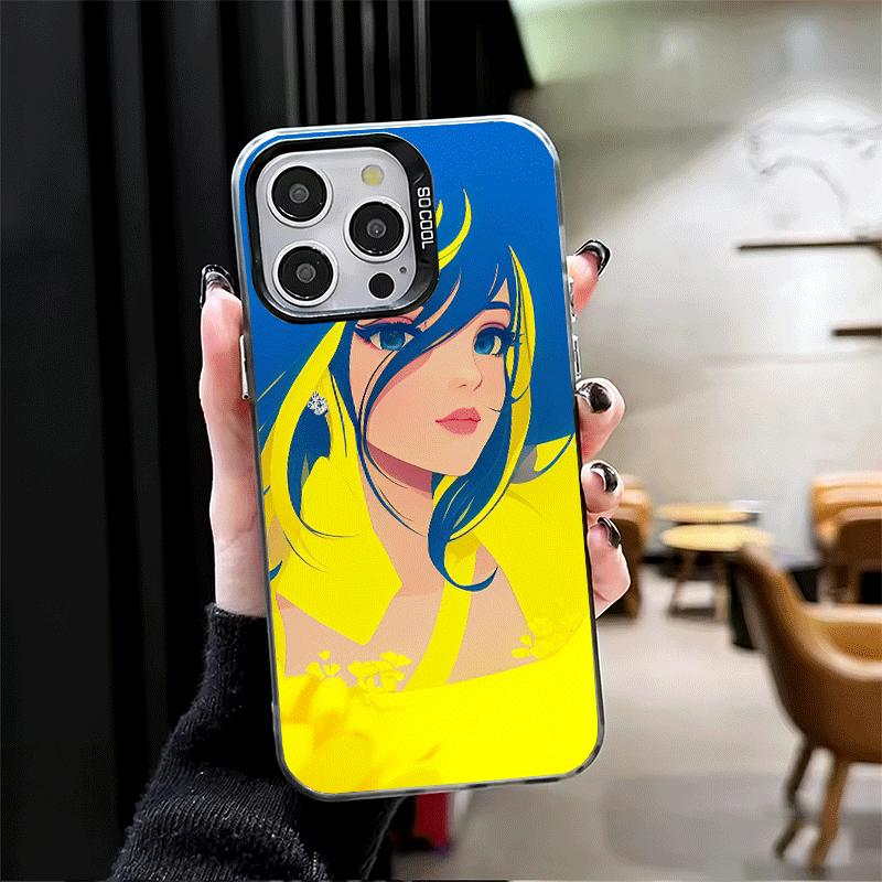 Blue Yellow Ukrainian Girl Shockproof Phone Case for iPhone 18 17 Air 16 16E 15 Pro Max 14 Plus 13 Mini 12 Back Cover Anti Fall Fun