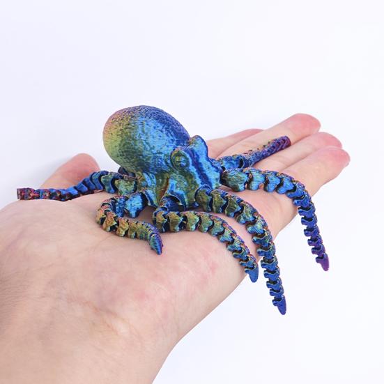 3D Printed Cthulhu Octopus Figurine Movable Joints Octopus Figure Articulated Sea Animal Model Fidget Toy Desktop Decoration Ornament
