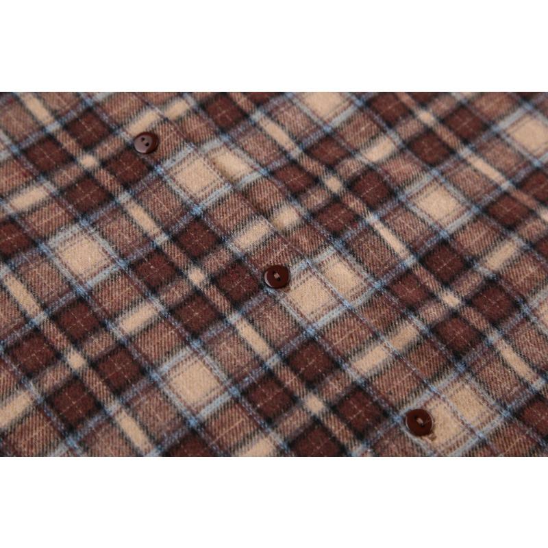 Summer Retro Plaid Shirt Women's Long Design Sense Bottoming Plaid Shirt Loose AK1071