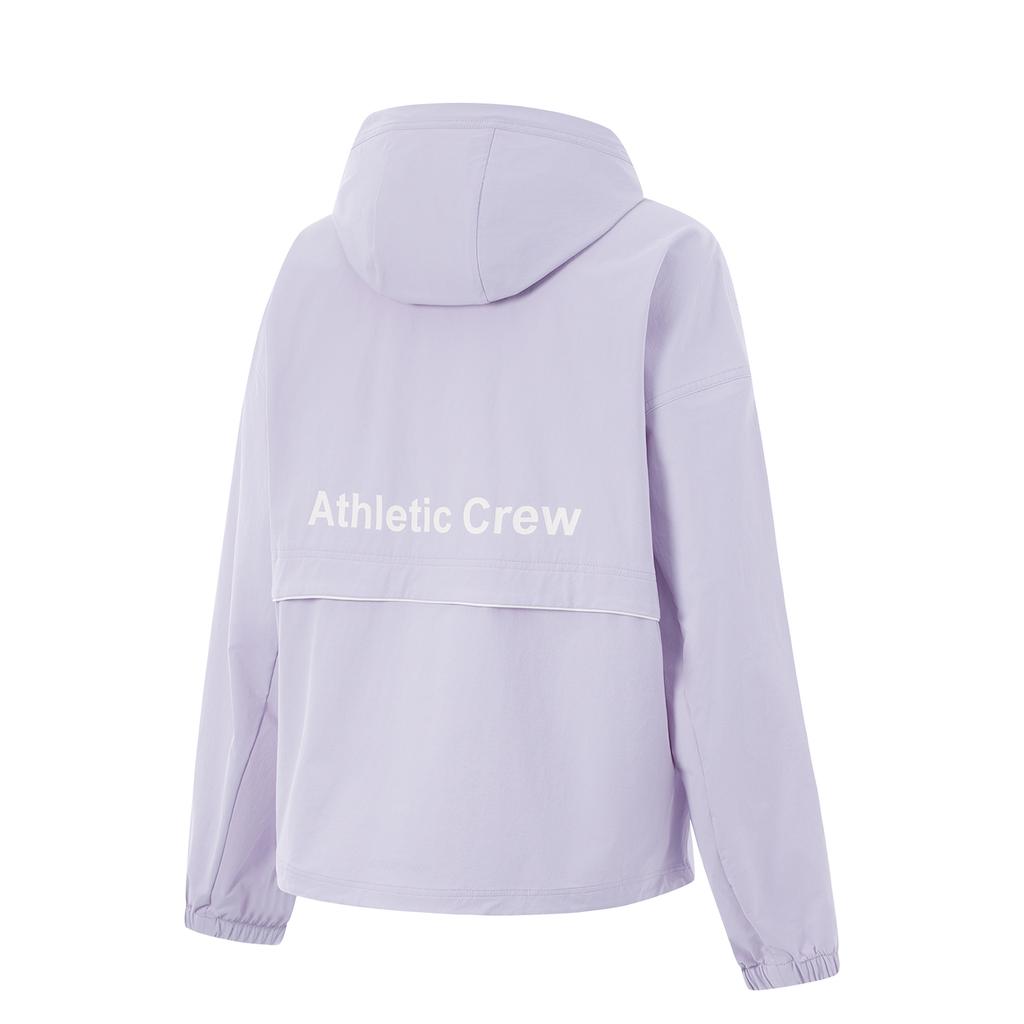 Li-Ning Lettuce Edge Water-Resistant Hooded Loose Cycling Camping Windproof Warm Outdoor Casual Short Jacket Women Jackets Sea-Salt-Purple AFDU942-3