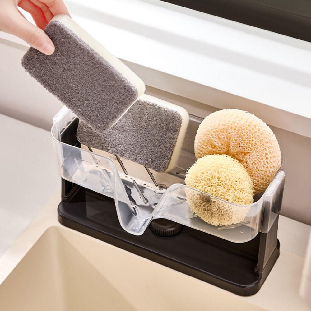 Suction Cup Kitchen Sink Storage Rack Quick Dry Save Space Sponge Self-draining Tray Detachable Non-Slip Sponge Drain Holder