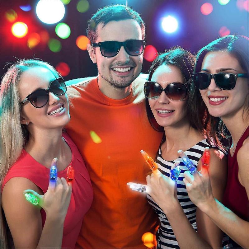 100 PCS LED Finger Lights Bright Finger Carnival Light Ring Glow Stick Little Finger Laser Festival Glow Finger Ring