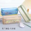 New Nylon Mesh Double-layer Pencil Case Student Special Stationery Bag Portable Transparent Dirt-resistant Pencil Case
