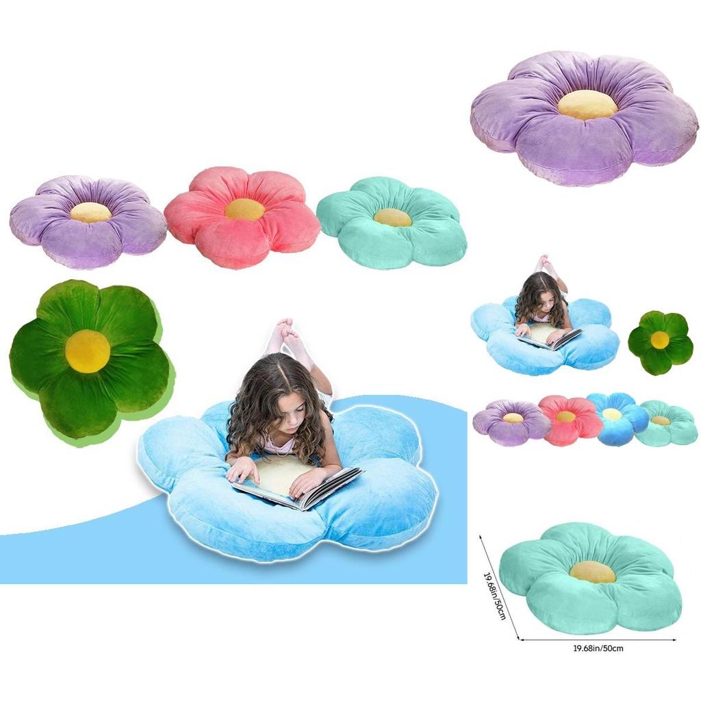 Cute Flower Cushion Home Decor Plush Toy With Colorful 6 Petal Cartoon Design