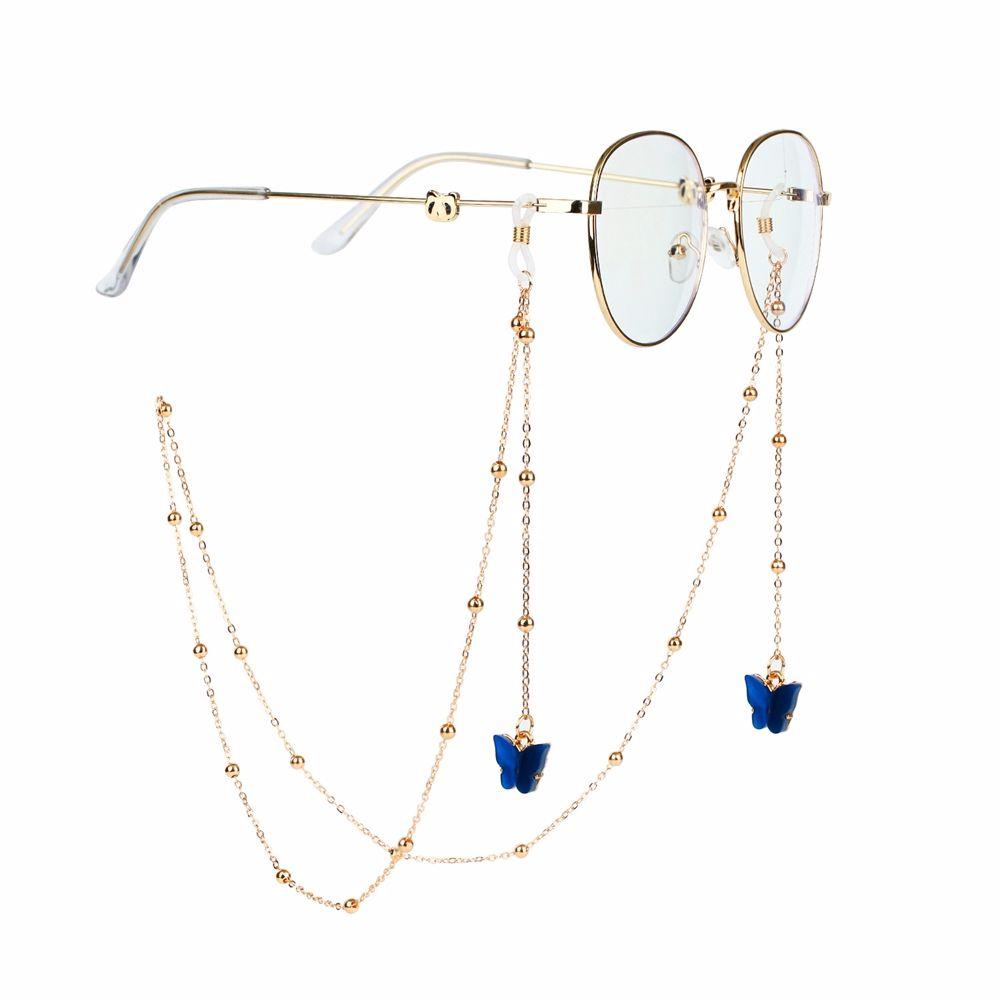 Simple Eyewear Non-slip Zinc Zinc Alloy Anti-lost Metal Glasses Chains Neck Strap Butterfly Mask Hanging Rope