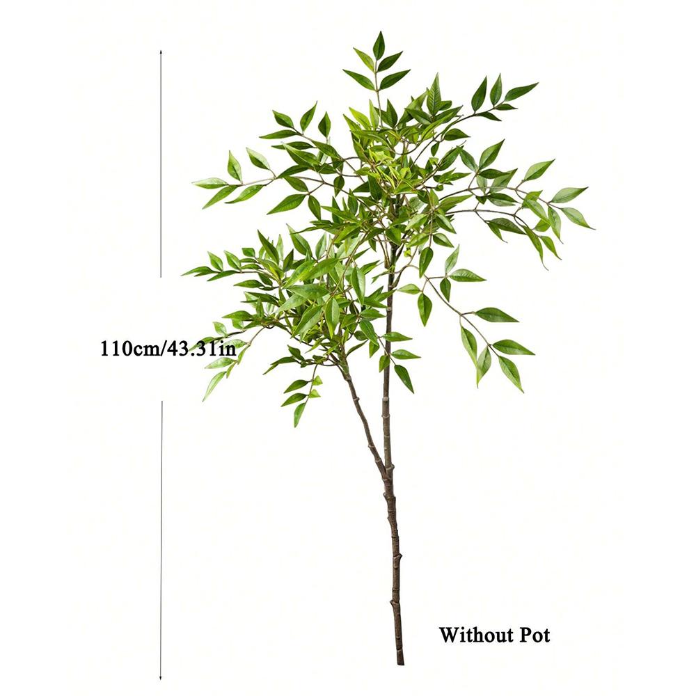 75-140cm Artificial Plants Nandina Tree Green Tall Plants Fake Leaves Plants Faux Branches for Home Garden Office Decor