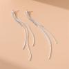 Trend Gold Silver Color Long Zircon Earrings Wire Tassel Chain Drop Earring Women's Ear Line Hanging Jewelry Gifts Wholesale