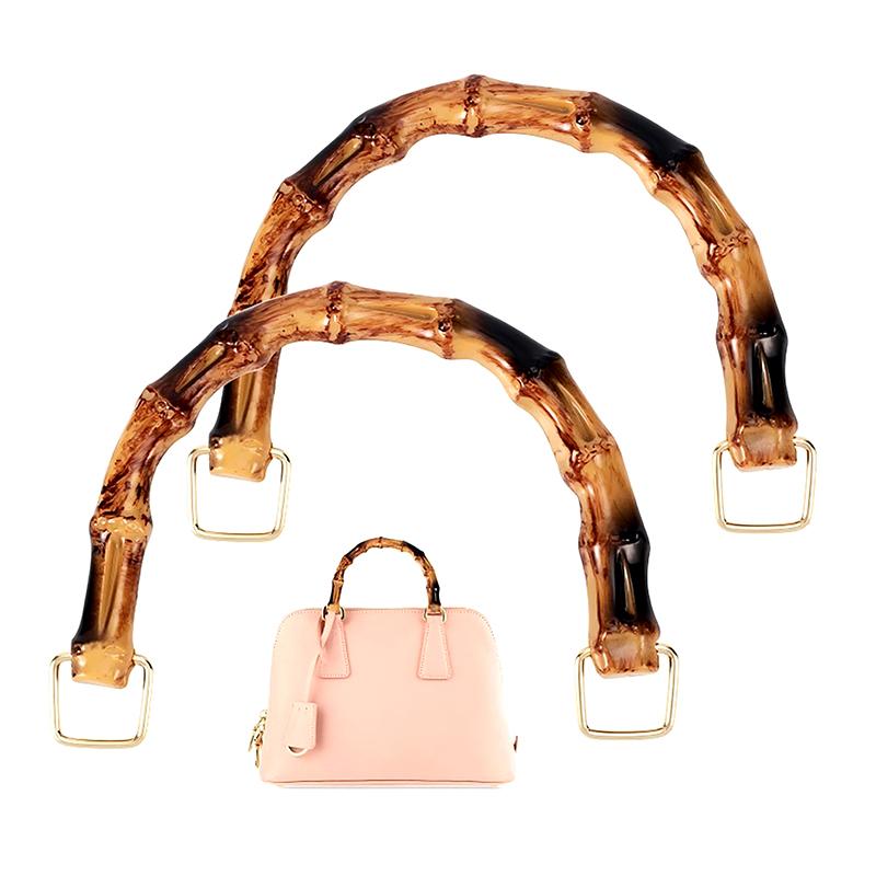 2Pcs 10.5/12Cm Plastic Bag Handle Handbags Replace Faux Bamboo Handles Woven-Bag Purse Frame Kiss Clasp Diy Bags Accessories